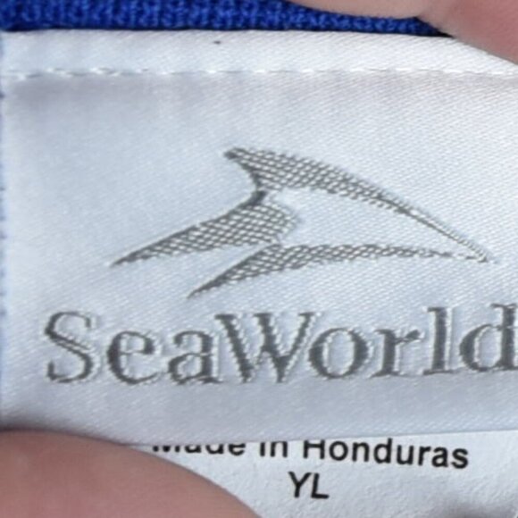 SeaWorld Dolphin Crewneck Sweater Kids Large Blue - Picture 5 of 7